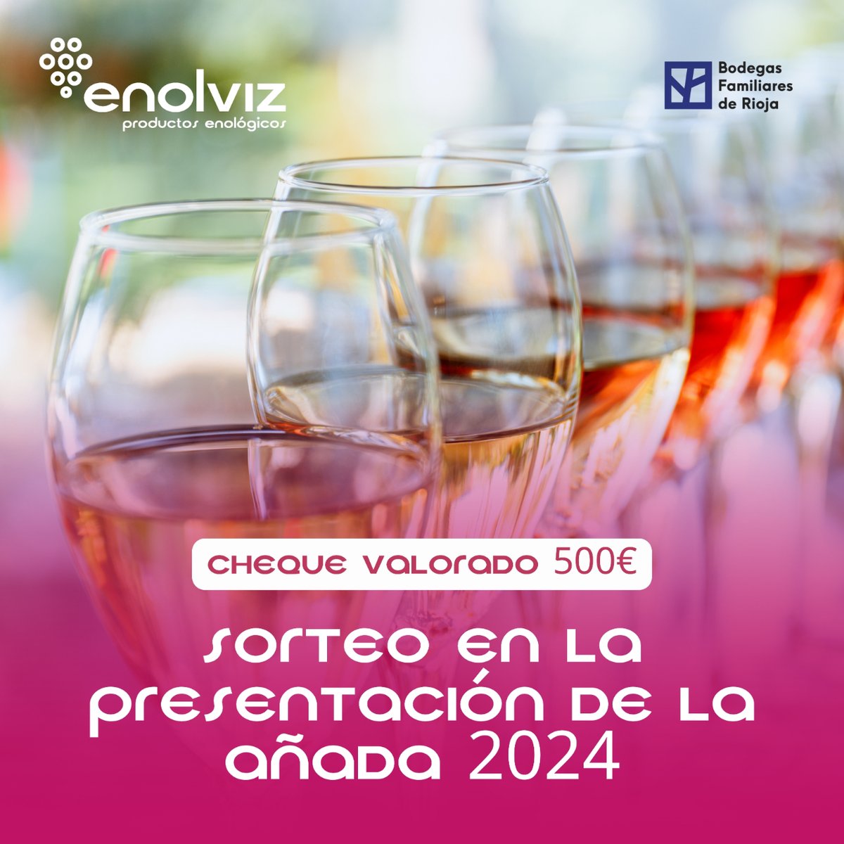 enolviz's tweet photo. Os esperemos hoy en la presentación de la añada de 2024 de 𝗕𝗼𝗱𝗲𝗴𝗮𝘀 𝗙𝗮𝗺𝗶𝗹𝗶𝗮𝗿𝗲𝘀 𝗱𝗲 𝗟𝗮 𝗥𝗶𝗼𝗷𝗮 🍷🍇

Y no te olvides de participar en nuestro sorteo de un 𝗰𝗵𝗲𝗾𝘂𝗲 𝘃𝗮𝗹𝗼𝗿𝗮𝗱𝗼 𝗲𝗻 𝟱𝟬𝟬€ en productos enológicos 😀 https://t.co/p7cGYJxpXO