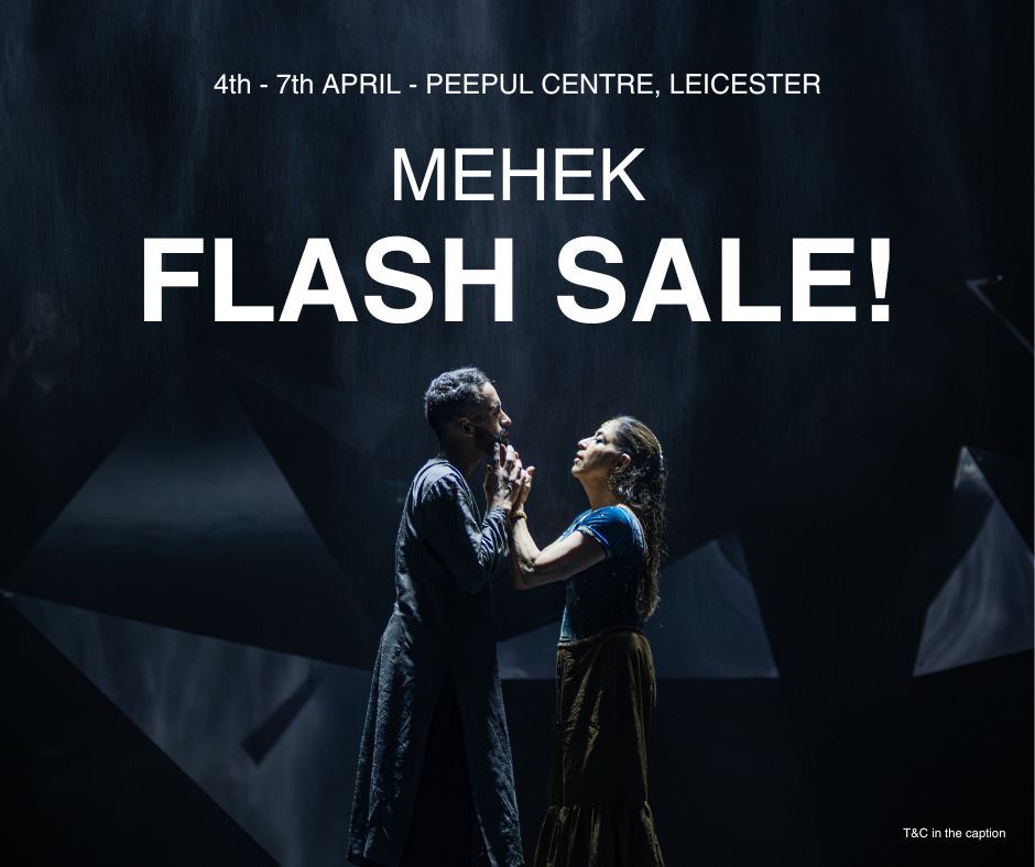 🔥 Mehek tickets ON SALE NOW!🔥Grab yours for just £5 at Peepul Centre in Leicester on April 5th & 6th. Don't miss this love story brought to life by Aakash Odedra and Aditi Mangaldas. Hurry, sale ends in 10 days! Book now: ticketsource.co.uk/aakash-odedra-… apply. Photo: Angela Grabowska