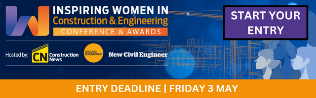 We are delighted to announce that the Inspiring Women in Construction and Engineering Awards are back! #IWCE
There are 21 categories for you to enter, take a look and submit before 3 May bit.ly/3Tbxdt7

#constructionnews #groundengineering #newcivilengineer #awards