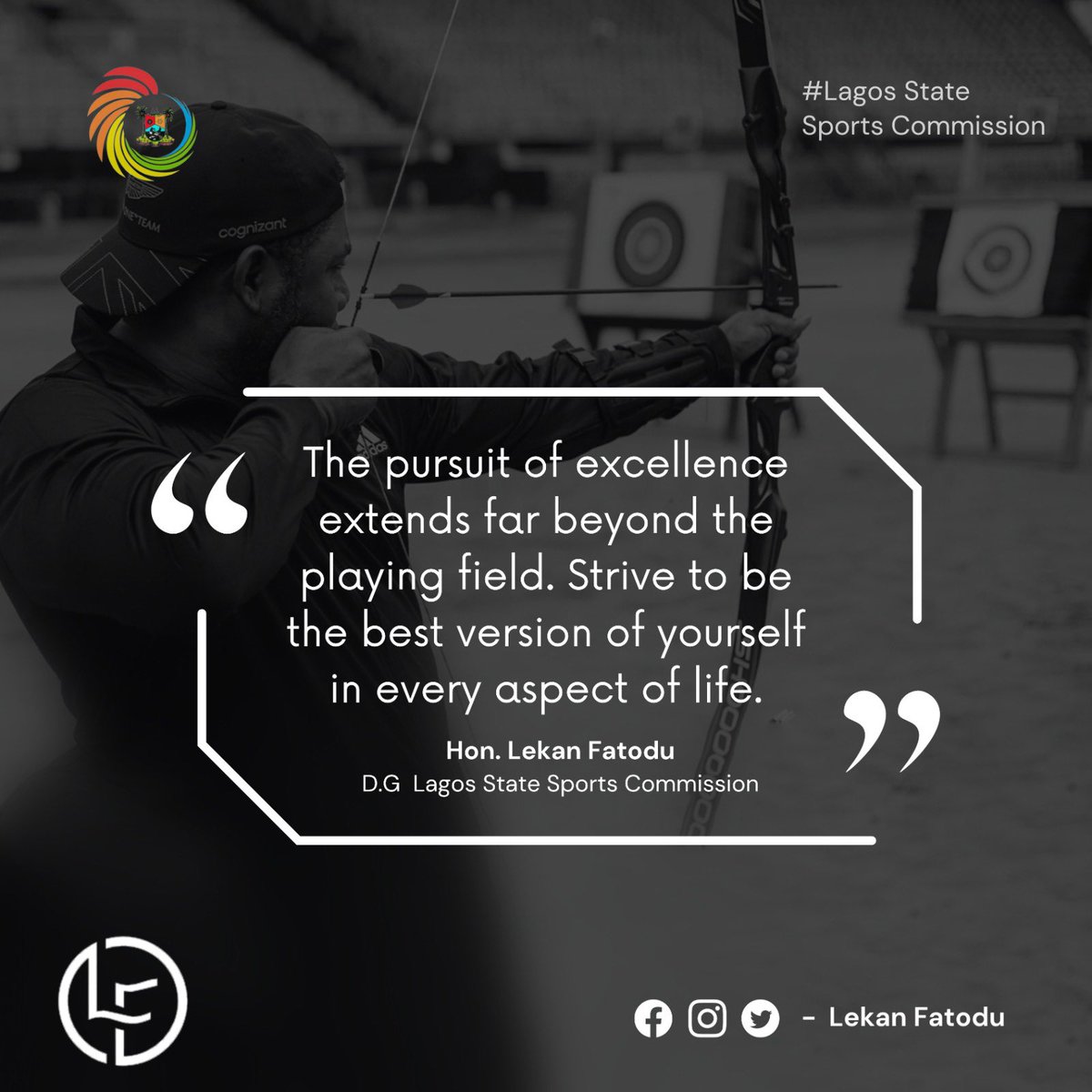 The pursuit of excellence extends far beyond the playing field. Strive to be the best version of yourself in every aspect of life. Have a great week.

#MondayMotivation #lagosstategovernment #lagosstatesportscommission