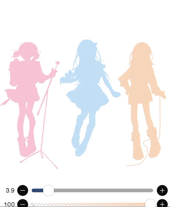 線画消しただけのものだけど、シルエットってやっぱり可愛いんだよな 
