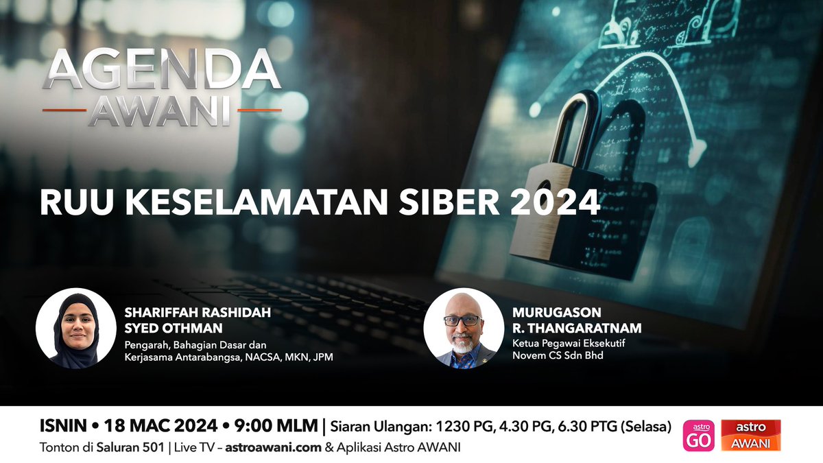 Apa signifikannya Rang Undang-Undang Keselamatan Siber 2024 dan bagaimana ia boleh menyelesaikan jenayah siber termasuk pelanggaran data, kebocoran maklumat, jenayah siber lintas sempadan dan perisian berbahaya? Diskusi 9 malam @nazrikh @501Awani