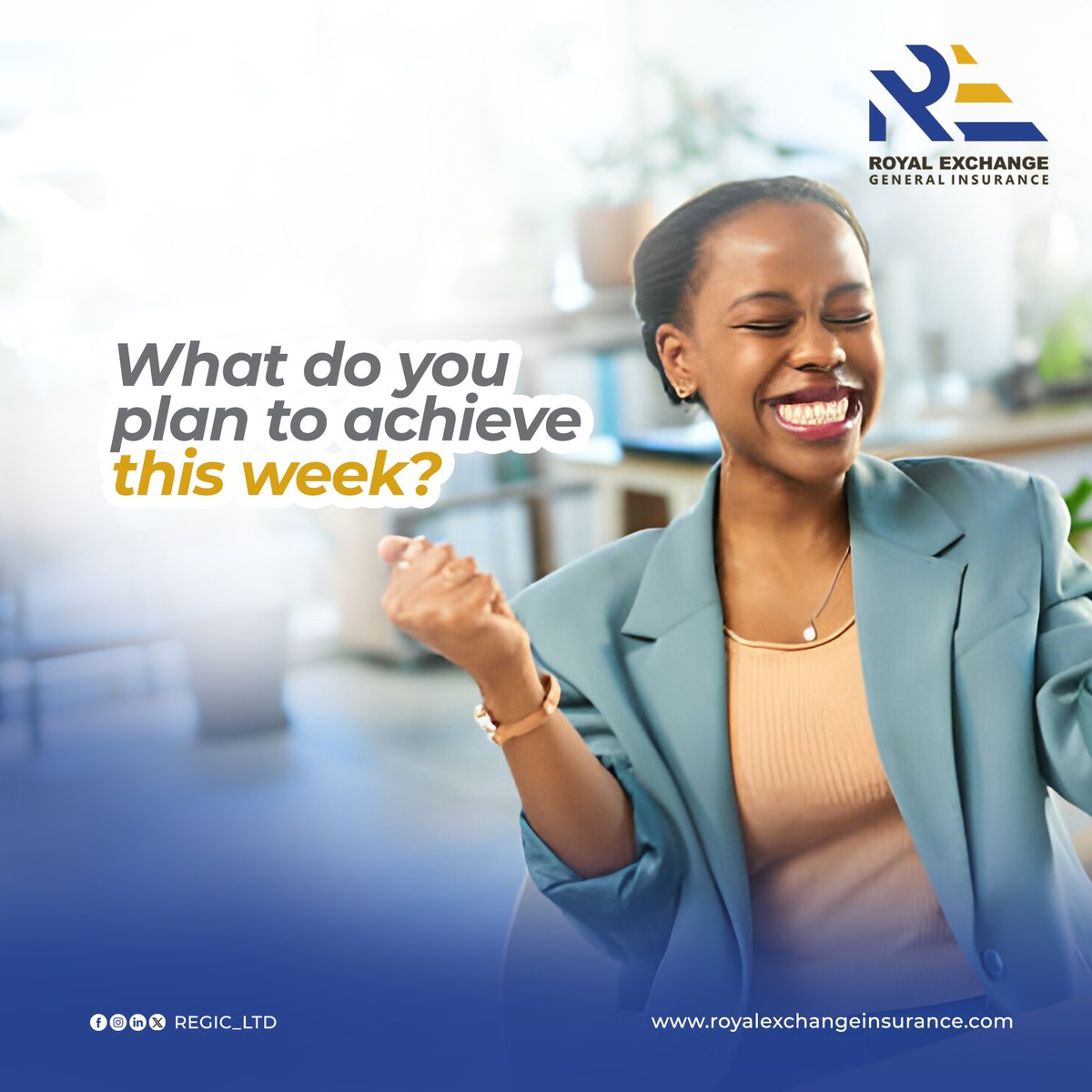 rexinsure's tweet photo. It’s a new week, aim to surpass personal limits and unlock new doors. A blend of determination and strategic planning gets you a step closer to success.
What is the major goal you want to achieve this week?
#Newweek #REGIC #Royalexchangeinsurance #Monday #Insurance https://t.co/VLfpHQ2dVU