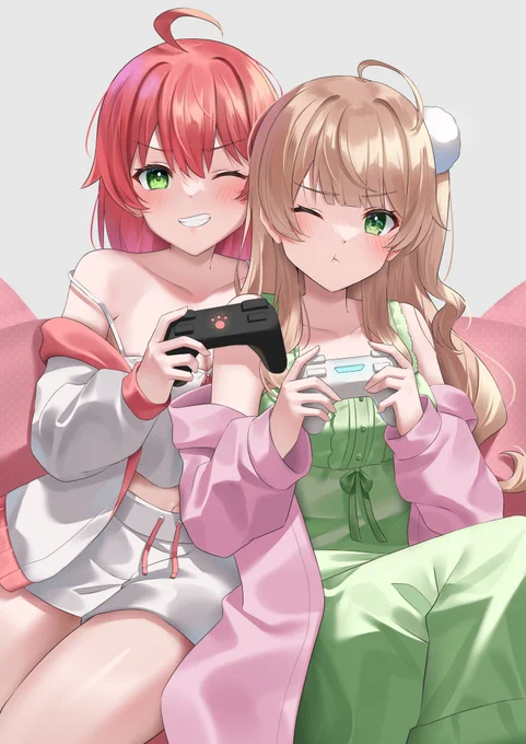 ゲームよわよわな二人スコ#miko_Art #どろういんぐ 