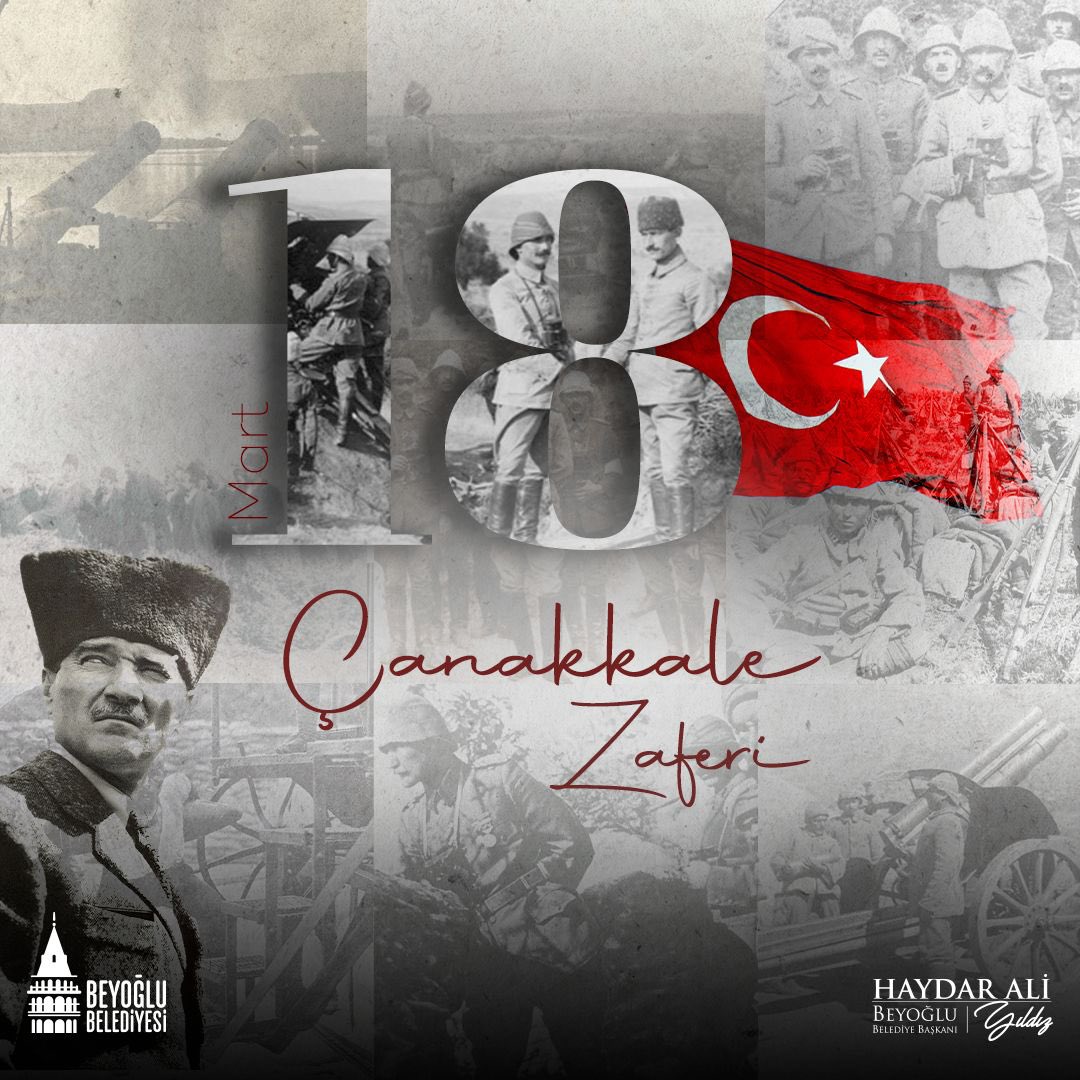 BeyogluBld's tweet photo. ÇANAKKALE GEÇİLMEZ 🇹🇷

Vatan toprağının tek bir parçası için kahramanca canlarını fedan eden, bağımsızlık destanımızı yazan şehitlerimizi #18MartÇanakkaleZaferi’nin yıl dönümünde rahmetle anıyoruz. https://t.co/FQlBXlwbQI