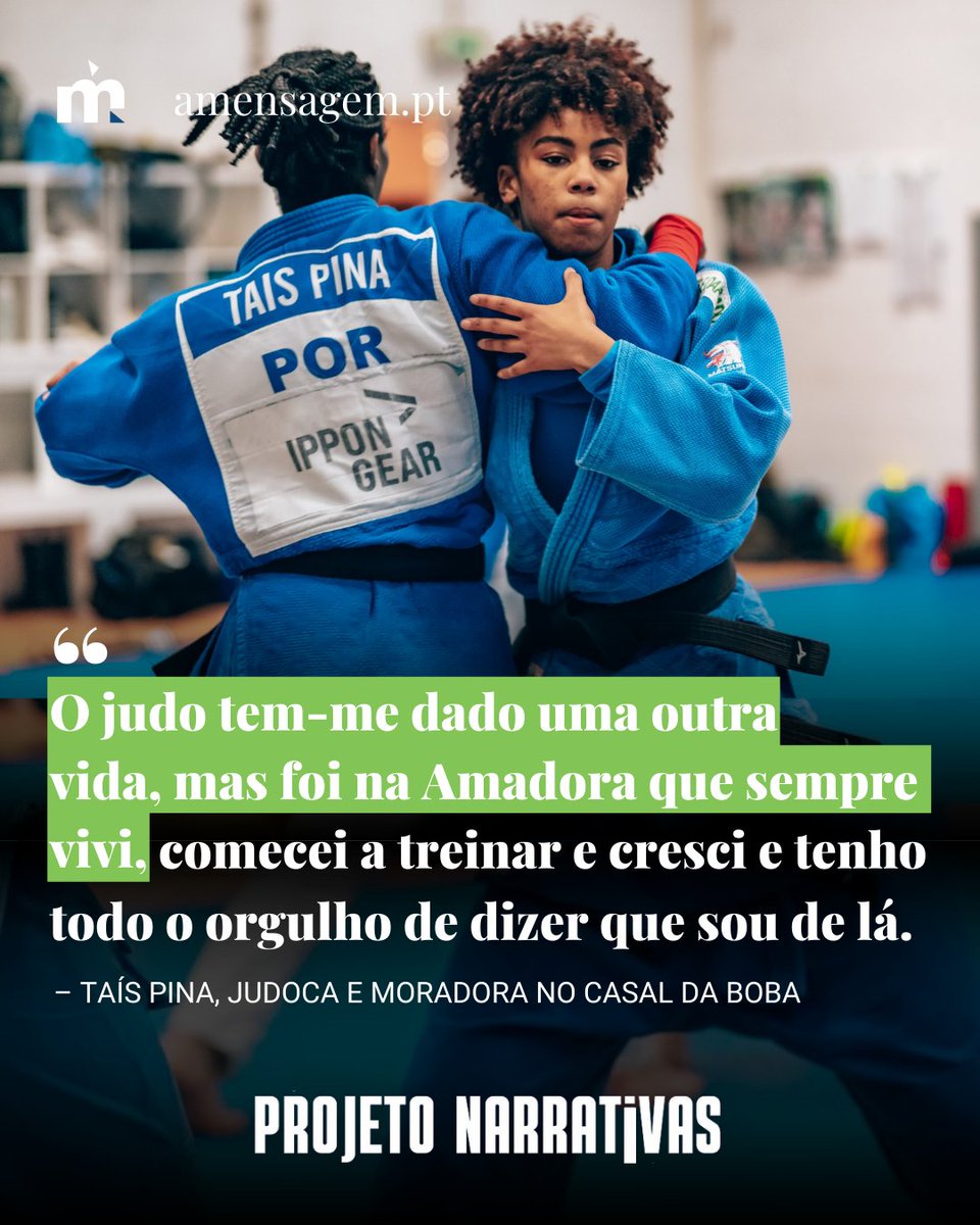 Para Taís e Letícia, o judo tem sido desporto, filosofia de vida e alternativa à dura realidade da rotina de luta dos moradores do Casal da Boba. 👇🏼