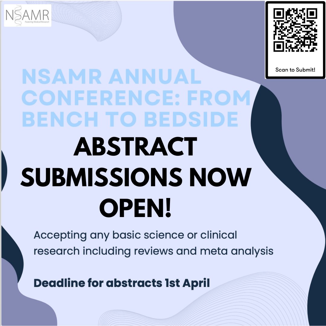 We are pleased to announce that abstract submissions for the conference are open! If you  would like to share your research, please scan the QR code to submit your abstract. The deadline for abstracts is 1st April, 2024. The top 5 abstracts will be invited to present on the day.