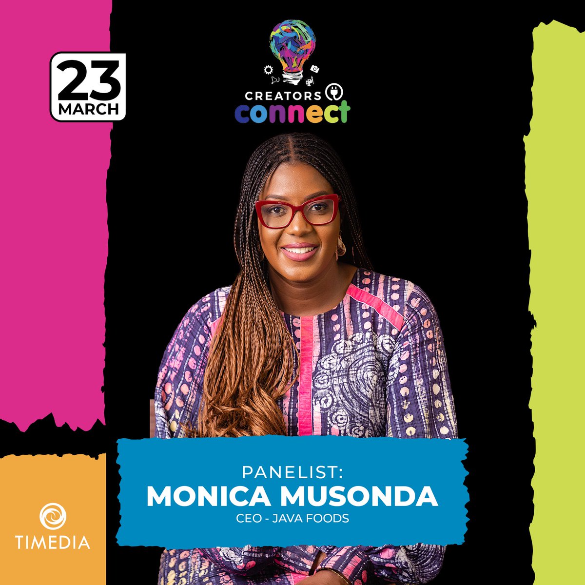 Get ready to be empowered! Excited to announce @monicamusonda, CEO of Java Foods, as a powerhouse panelist at #CreatorsConnect💡Join us as we dive into her inspiring journey and uncover the secrets to success! 🚀 Don't miss this opportunity to ignite your creativity & ambition!