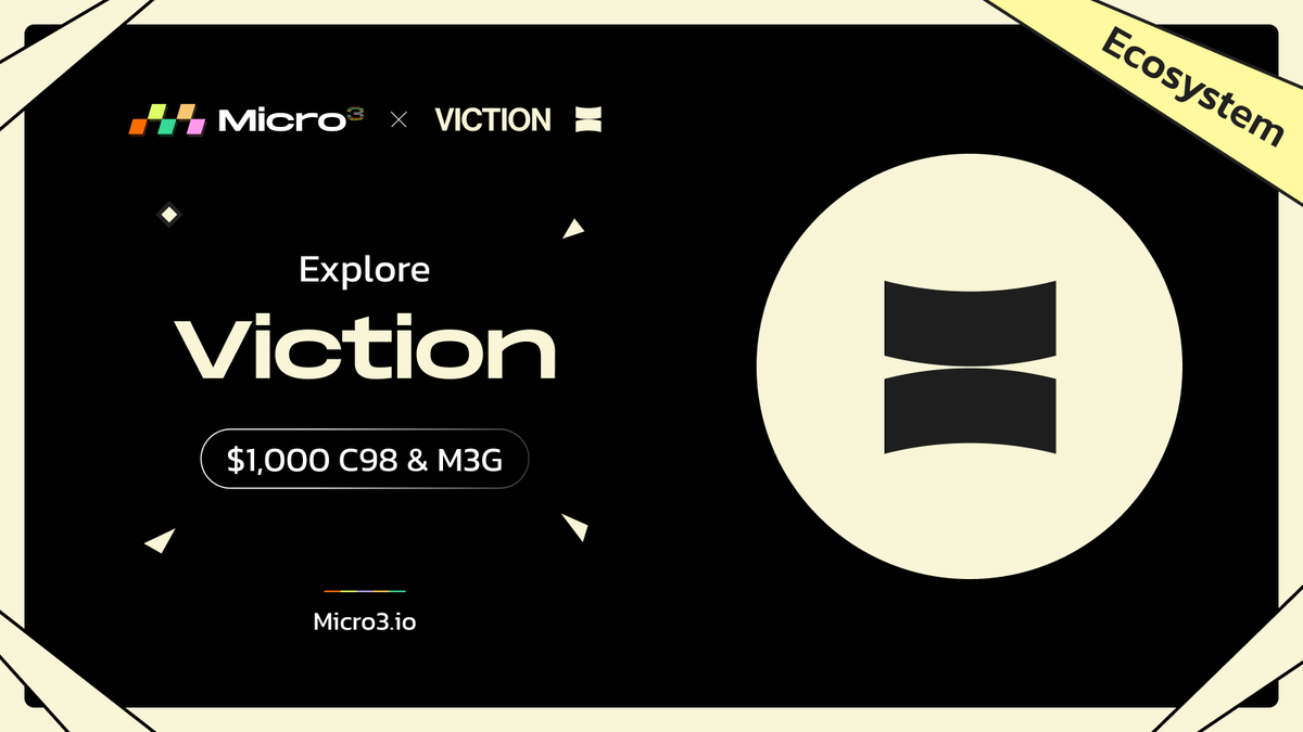 Embark on an extraordinary journey with the upcoming #Viction Voyage in the expansive #Micro3 Ecosystem! 🚀 Total Prize: $1,000 worth of #C98 & 200,000 #M3G Get ready for a thrilling adventure filled with groundbreaking innovation and mesmerizing exploration. Excitement awaits