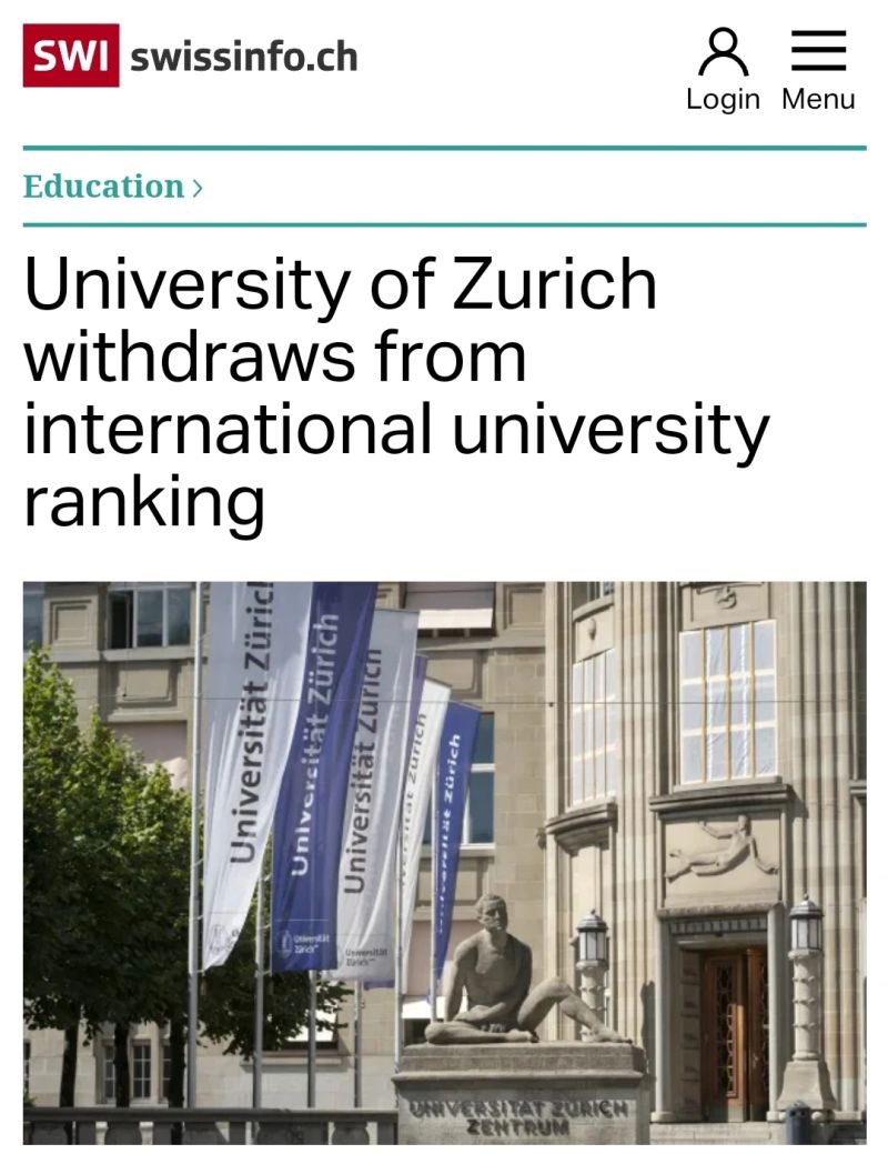 On rankings and #indicatorism: 'According to the Swiss university, rankings often focus on measurable output, creating an incentive to increase the number of publications rather than prioritise the quality of content.' #quantifiedsociety Link: swissinfo.ch/eng/education/…