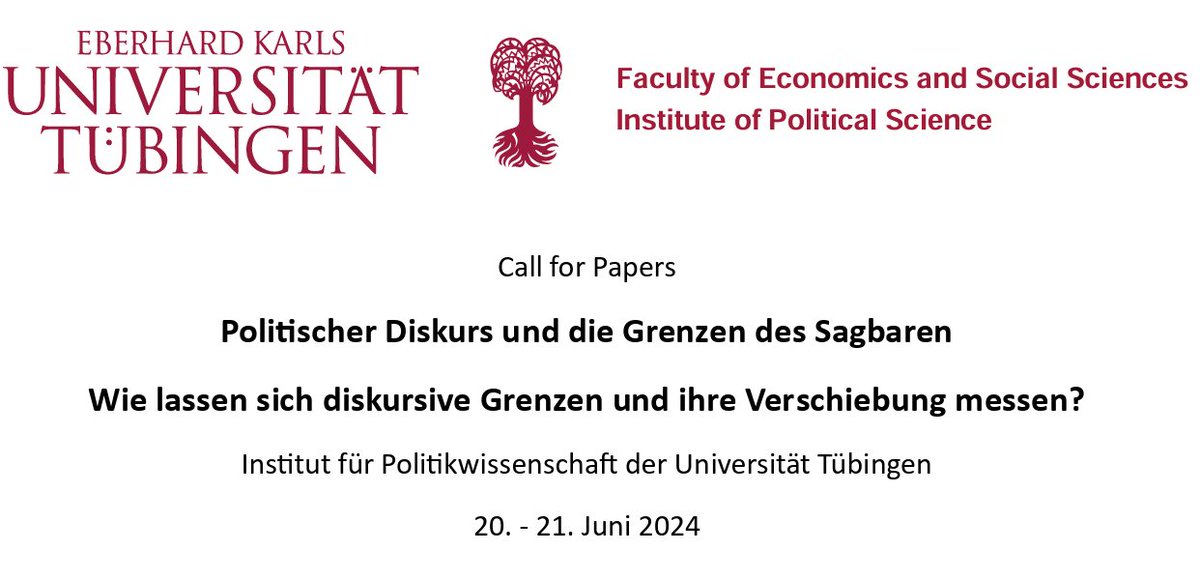 Floris Biskamp (@the_floris_lava) on Twitter photo Call for Papers: Im Juni führen wir einen Workshop durch, in dem wir diskutieren, wie man die "Verschiebung von Sagbarkeitsgrenzen" methodisch "messen" kann.
Mit dabei sind Ruth Wodak, <a href="/mwkrzyzanowski/">Michał Krzyżanowski @mkrzyzanowski@bsky.social</a> und <a href="/the_joerg/">Jörg Strübing НЕТ ВОЙНЕ jstrueb.bsky.social</a>, weitere TNs werden gesucht:
uni-tuebingen.de/securedl/sdl-e… Call for Papers: Im Juni führen wir einen Workshop durch, in dem wir diskutieren, wie man die "Verschiebung von Sagbarkeitsgrenzen" methodisch "messen" kann.
Mit dabei sind Ruth Wodak, <a href="/mwkrzyzanowski/">Michał Krzyżanowski @mkrzyzanowski@bsky.social</a> und <a href="/the_joerg/">Jörg Strübing НЕТ ВОЙНЕ jstrueb.bsky.social</a>, weitere TNs werden gesucht:
uni-tuebingen.de/securedl/sdl-e…