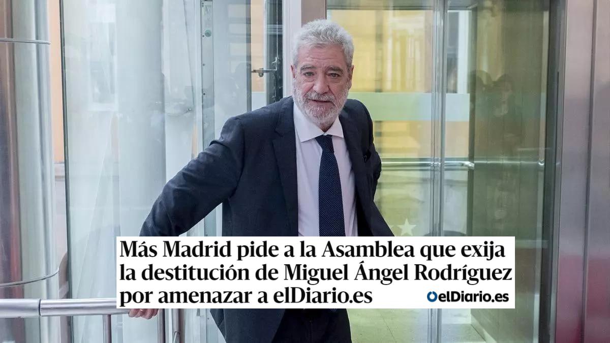 Rita_Maestre's tweet photo. Son las 9:20 horas del lunes y Miguel Ángel Rodríguez sigue en su puesto, a pesar de la repulsa unánime de las asociaciones de prensa a sus amenazas a periodistas.

Ayuso debe destituirle. Madrid no es su cortijo. https://t.co/kQiXpODiiV