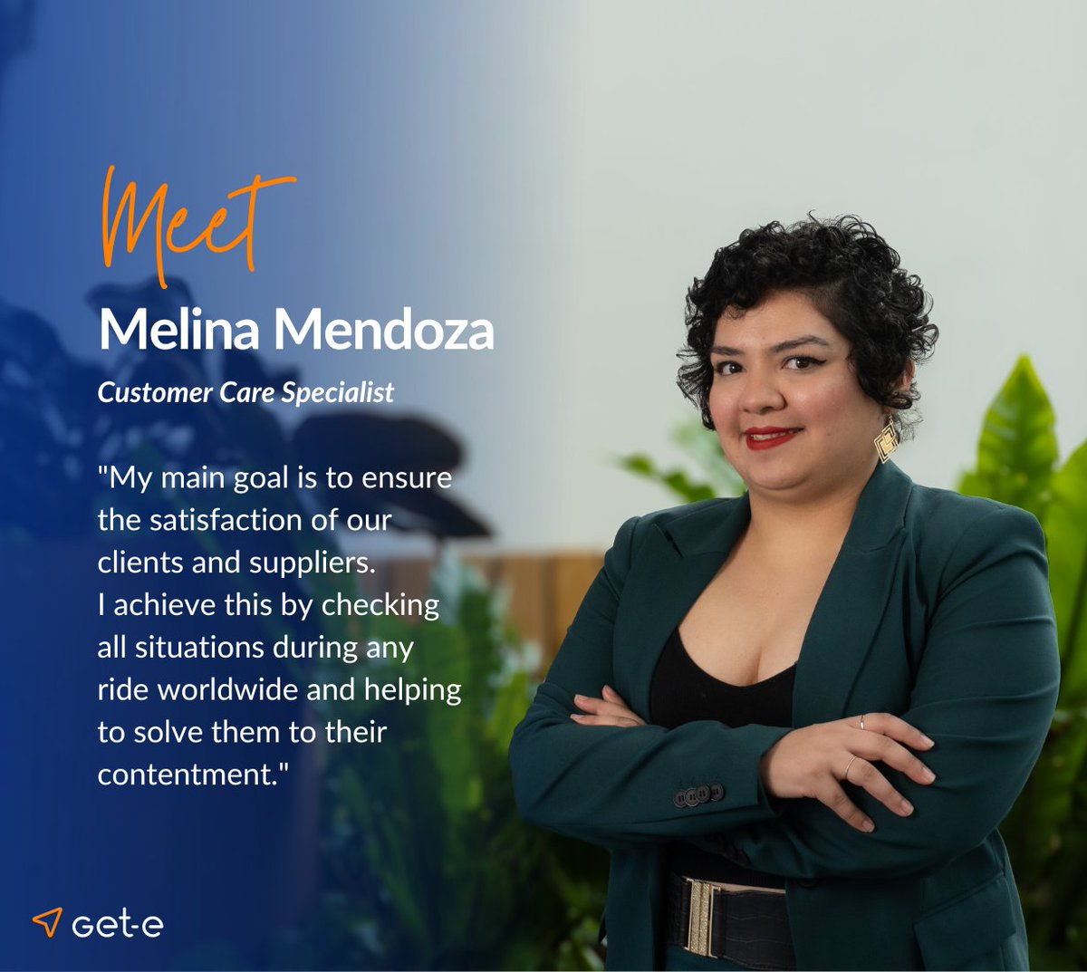get_e_'s tweet photo. With five years of experience in customer support, Melina is a customer care specialist in the customer care department.

Want to join our team? Check out our open positions at https://t.co/e86CfrSMEd https://t.co/4lgTnZQX3J