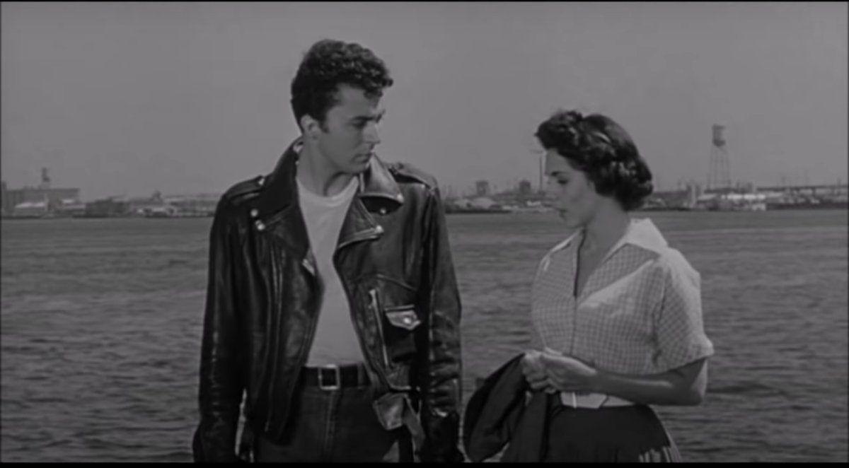 #SundayNightClassic
Rumble on the Docks (1956) by #FredFSears
w/#JamesDarren #LaurieCarroll #MichaelGranger #RobertBlake

A juvenile delinquent puts his gang behind a New York waterfront union racketeer.

“Out of Their Teens ... Into Big Time Crime!”

#FilmNoir #Noir #Gangs