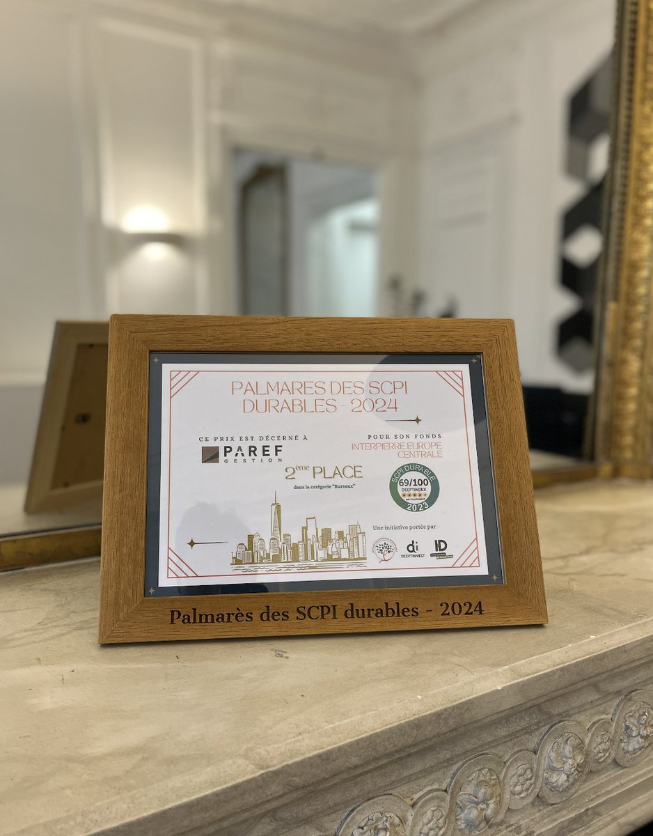 Groupe PAREF (@parefgroup) on Twitter photo 🏆 Interpierre Europe Centrale #récompensée lors du 1er Palmarès des #SCPI #durables, organisé par <a href="/deeptinvest/">DEEPTINVEST</a>, en partenariat avec @ID_LinfoDurable, et l’AFR : Acteurs de la Finance Responsable !
🙏 Merci à nos partenaires pour leur confiance et à nos équipes pour leur travail 🏆 Interpierre Europe Centrale #récompensée lors du 1er Palmarès des #SCPI #durables, organisé par <a href="/deeptinvest/">DEEPTINVEST</a>, en partenariat avec @ID_LinfoDurable, et l’AFR : Acteurs de la Finance Responsable !
🙏 Merci à nos partenaires pour leur confiance et à nos équipes pour leur travail
