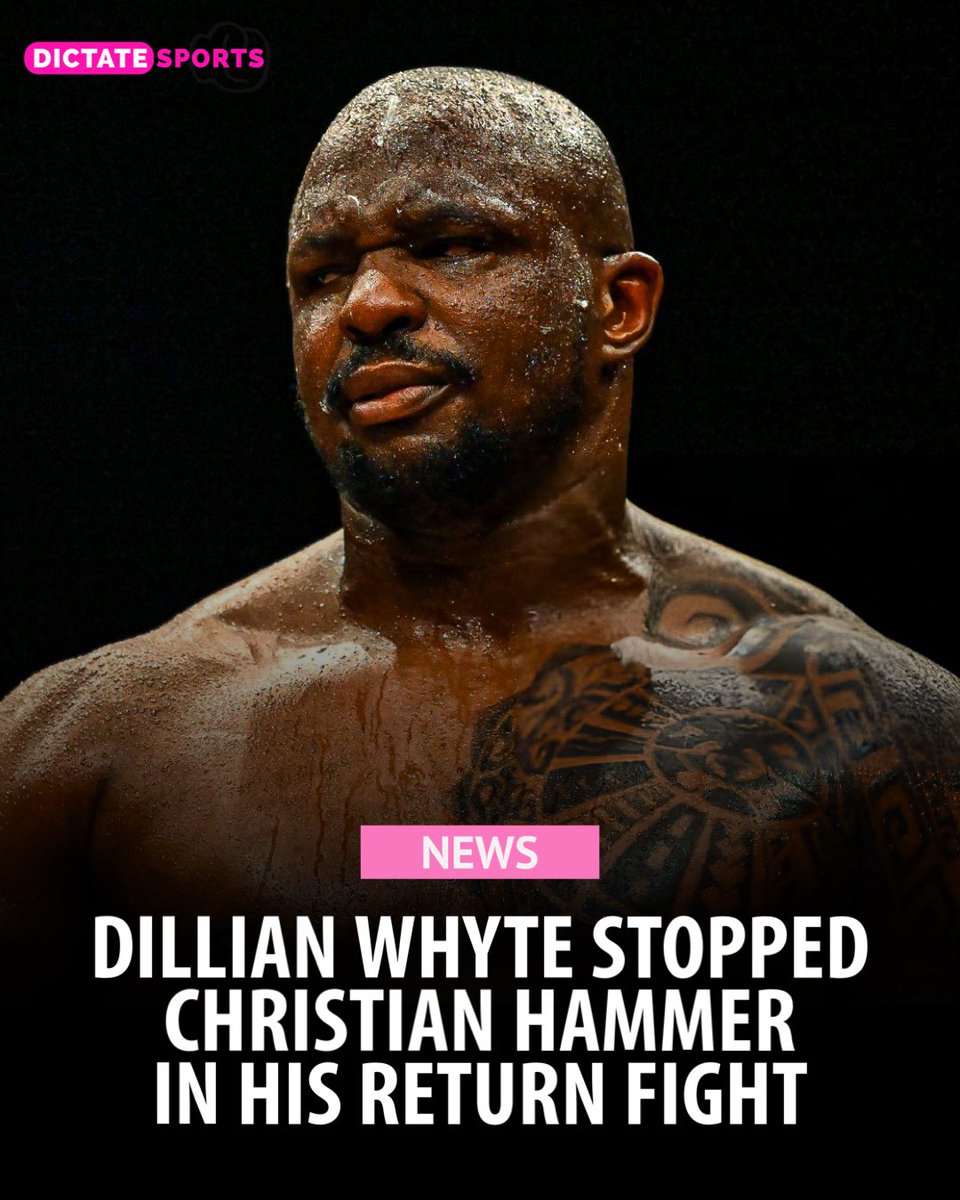 Dillian Whyte is 𝙱𝙰𝙲𝙺 🔙

Christian Hammer’s corner put an end to the fight after round-three. 

#Boxing | #BoxingNews