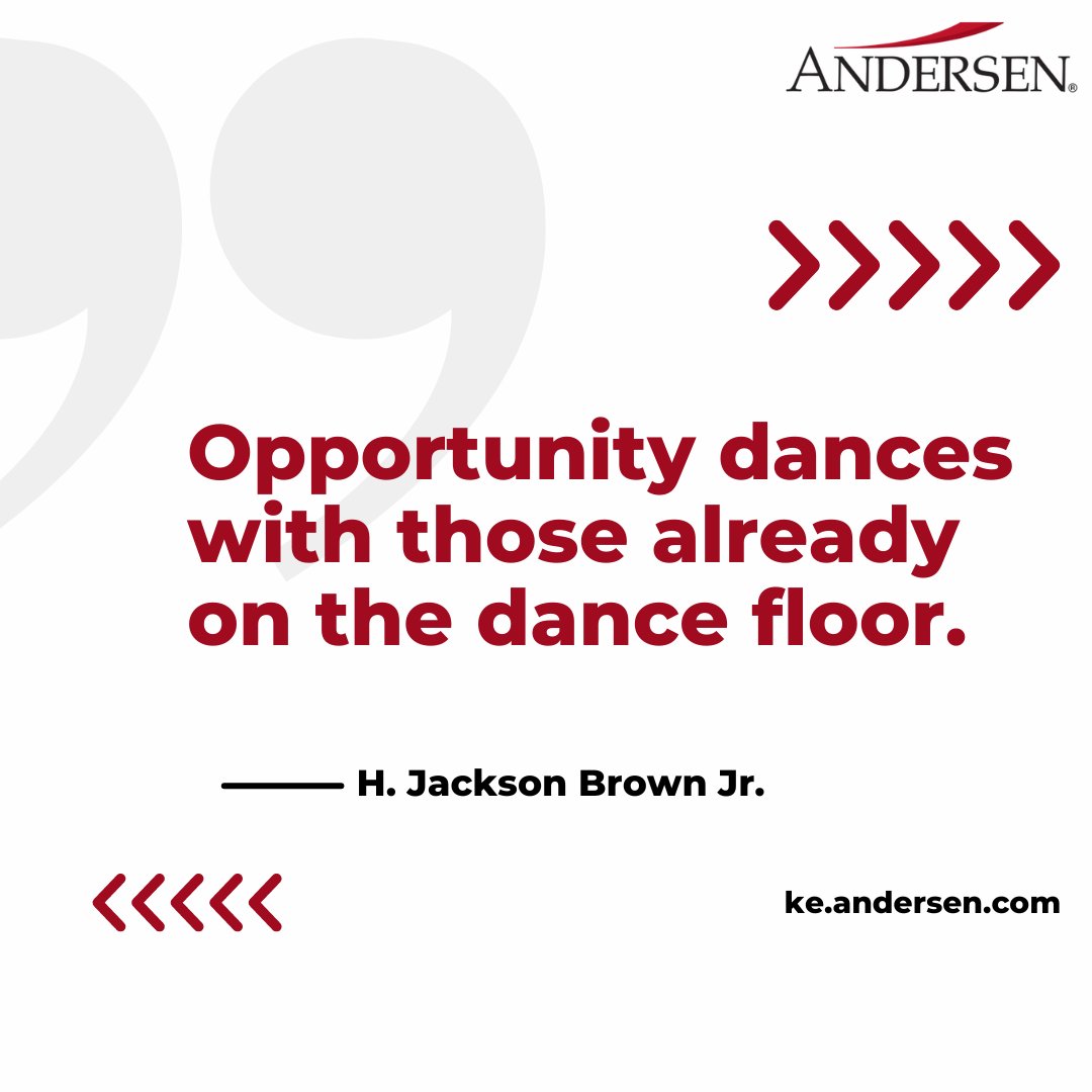 Don't wait for opportunities to knock on your door. Put yourself out there, be prepared and the chances of good things happening to you will increase.

#AnderseninKenya #MondayInspiration