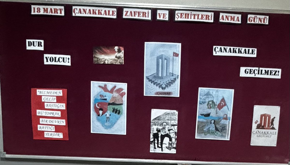 18 Mart Çanakkale Zaferi ve Şehitleri Anma Günü panosu 

🇹🇷🇹🇷🇹🇷 Atatürkçü Düşünceyi Geliştirme Kulübü ve İnsan Hakları ve Demokrasi Kulübü öğretmenleri ve emeği geçen öğrencilerimize teşekkür ederiz 🇹🇷🇹🇷🇹🇷