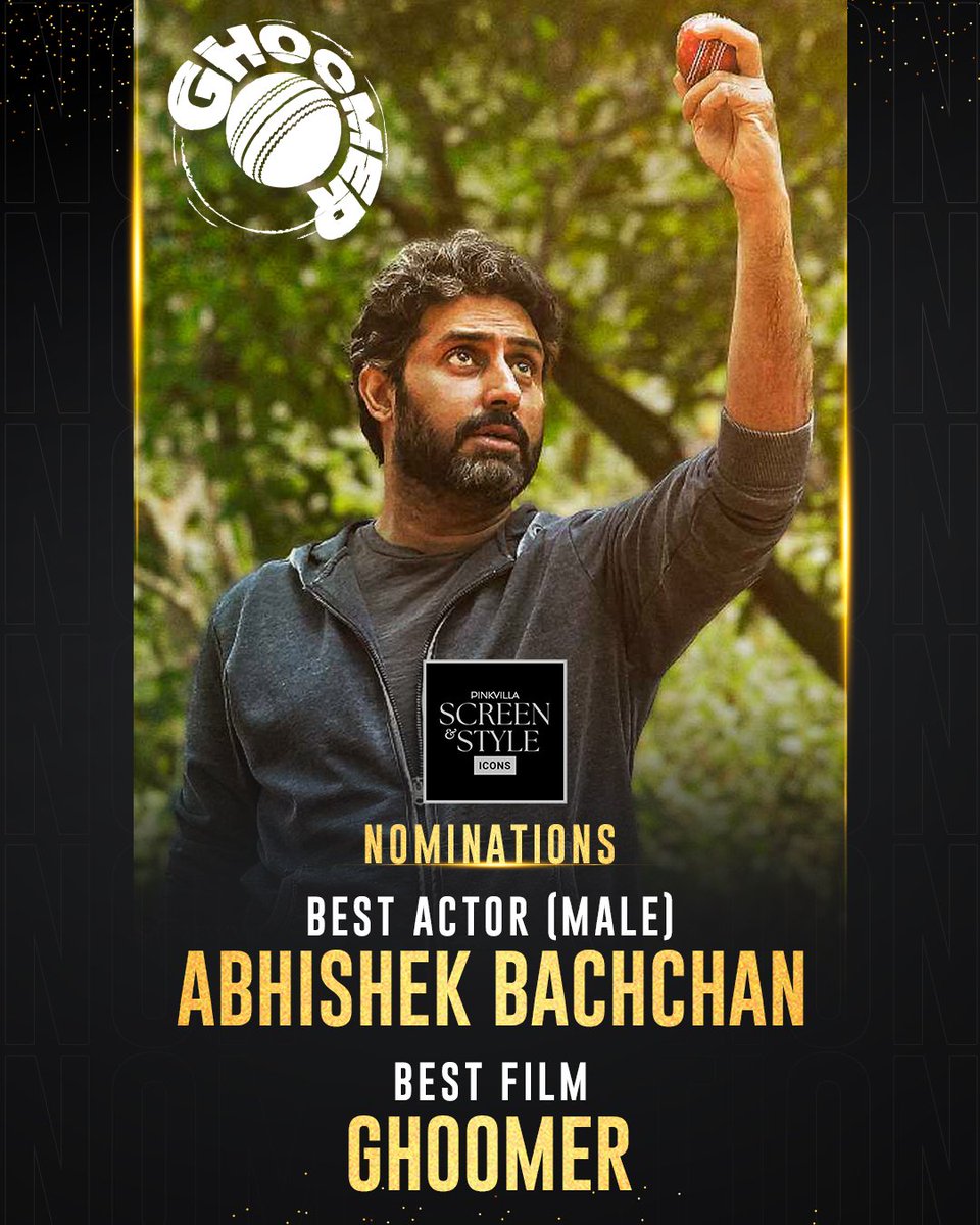 A spinning start to the week as @juniorbachchan gets nominated for 'Best Actor' and #Ghoomer gets nominated for 'Best Film' at the #PinkvillaScreenAndStyleIconsAwards. 🏏❤️

#AbhishekBachchan #Bachchan #ABCrew #Nominations