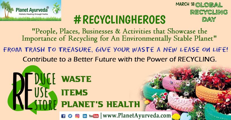 Global Recycling Day - March 18
#GlobalRecyclingDay #GlobalRecycling #Recycling #RecyclingHeroes #TrashToTreasure #BetterFuture #PowerOfRecycling #RecyclingDay #ReduceReuseRestore #ReduceWaste #ReuseItems #RestorePlanetHealth #RestorePlanetsHealth
