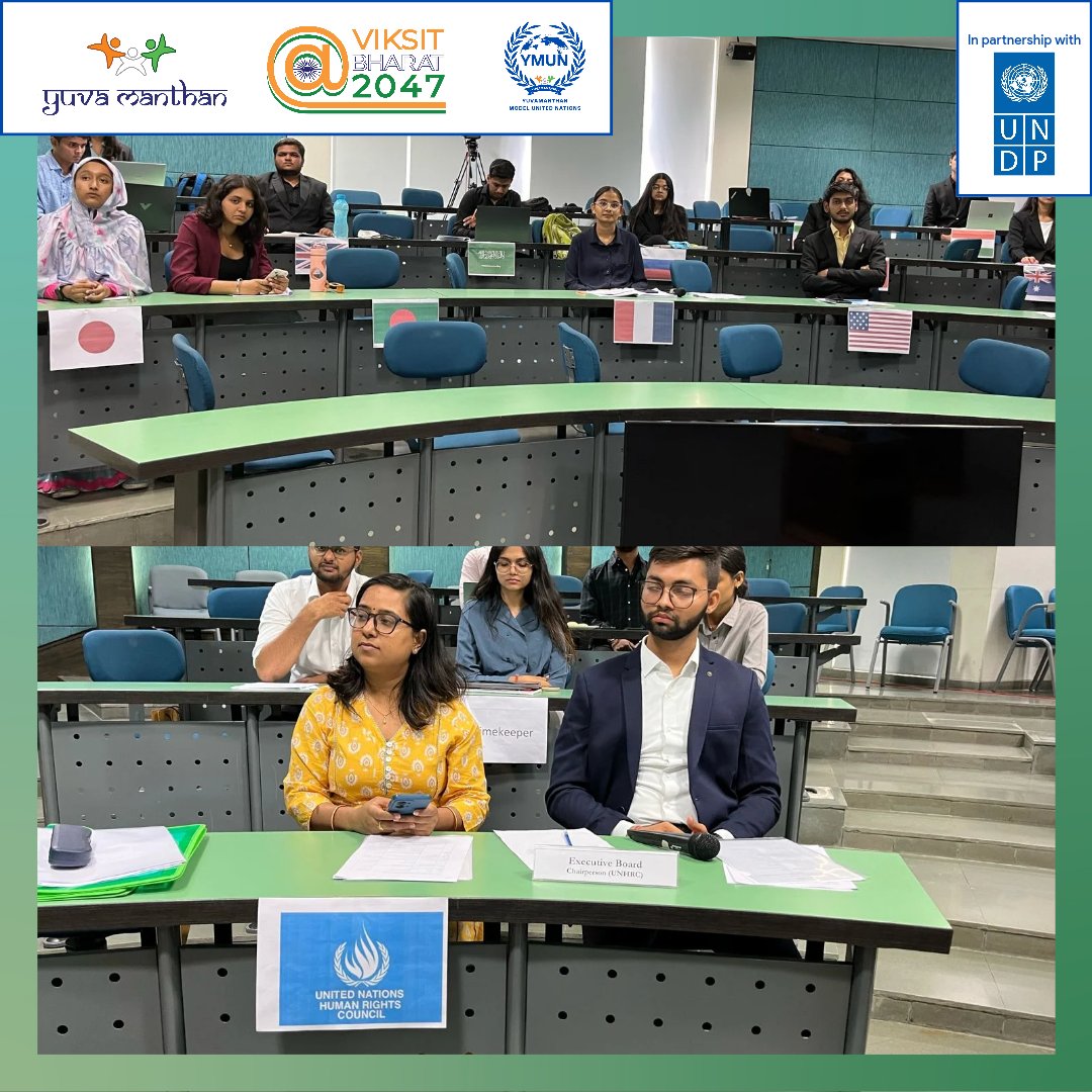 Yuvamanthan_org's tweet photo. The @AuroUniversity hosts Yuvamanthan MUN, a platform for impactful discussions on lifestyle for environment based on our PM @narendramodi 's vision of Viksit Bharat @2024. Adopt eco-friendly practices and contribute to a sustainable future together! #ViksitBharat2024
#YMUN https://t.co/gZL0WoL7ut