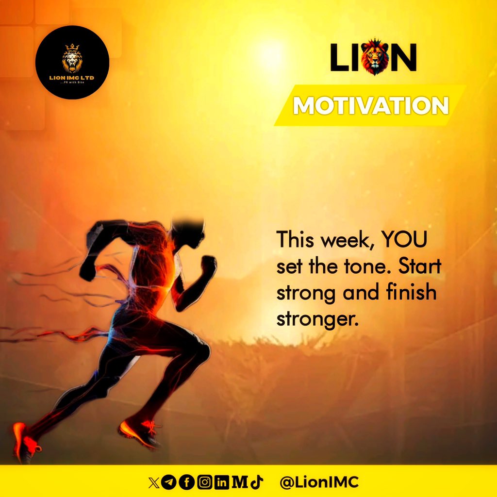 LionIMCltd's tweet photo. Set the tone!!!πͺπΎπ―
#LionIMC #PrwithBite #MondayMotivation #digitalmarketingagency #NewWeek https://t.co/zapT5walJp