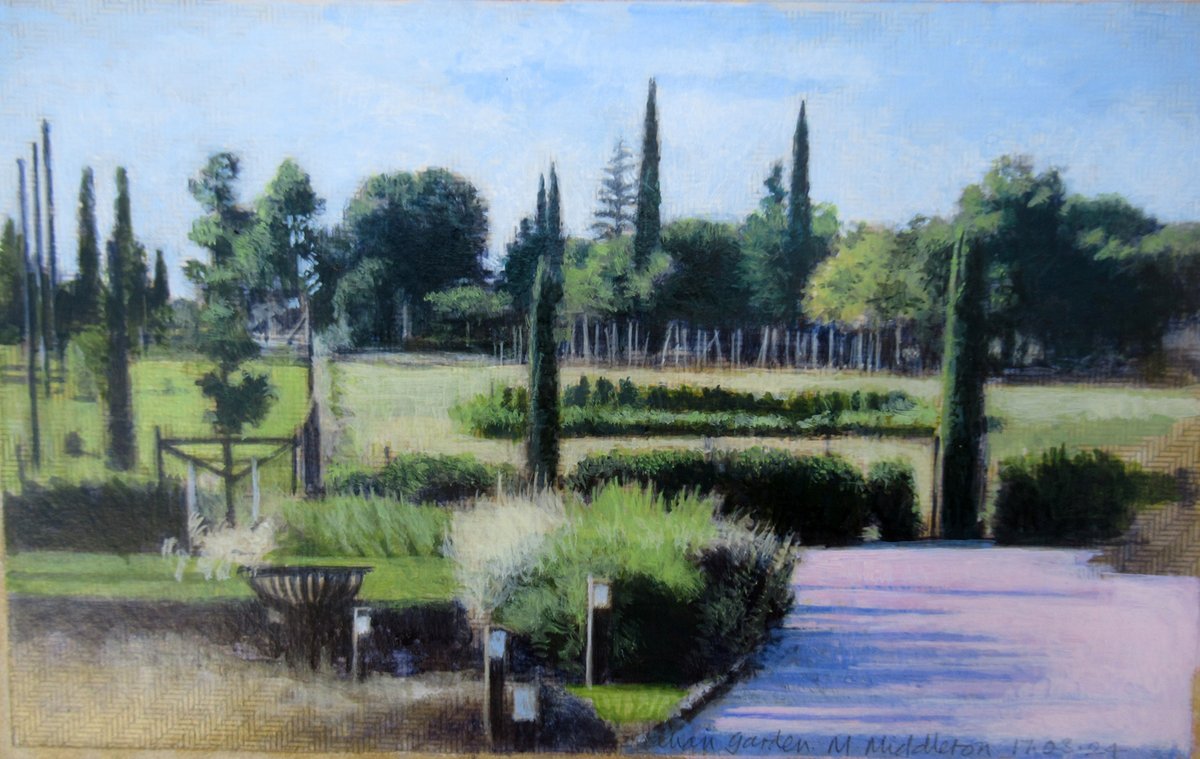 Sketchbook pages Italian garden definitive version #art #ArtistOnX #ArtistOnTwitter #artista #artiste #contemporaryart #contemporary #landscapepainting #landscapes #sunlight #shadows #summer #watercolourpainting #acrylic #Umbria #Italy #trees