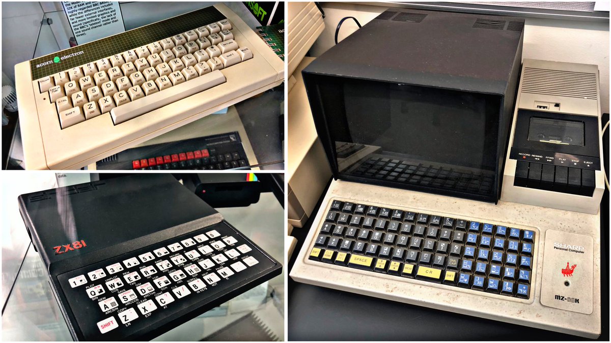 For today’s #RetroTrio we have the #Sharp #MZ80K, #Acorn #Electron and #Sinclair #ZX81. Which do you keep, gift and delete from history? #RetroComputing #ComputerHistory #RetroGaming #VideoGames