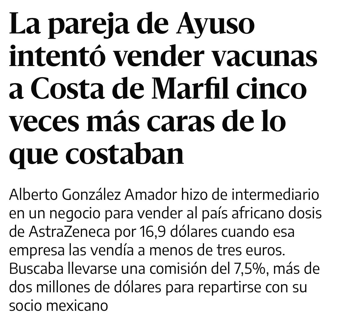 Monica_Garcia_G's tweet photo. No contento con lucrarse durante la pandemia, defraudar a hacienda y llevarse mordidas, también intentó especular con las vacunas en terceros países.

Es indefendible. https://t.co/1mm9EoIQ08