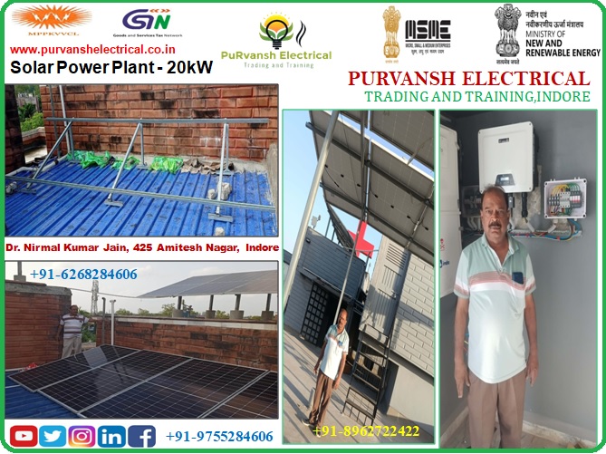 Good News: We have successfully commissioning Commercial rooftop solar project of 20 kW at Dr. Nirmal Kumar Jain, 425, Amitesh Nagar, O2 Hospital, Indore.  #commercialsolarpower #mpsolar #indoresolar #bestsolarcompany #electricitysavings #bestsolarcompany #GreenLivingg #sunenergy