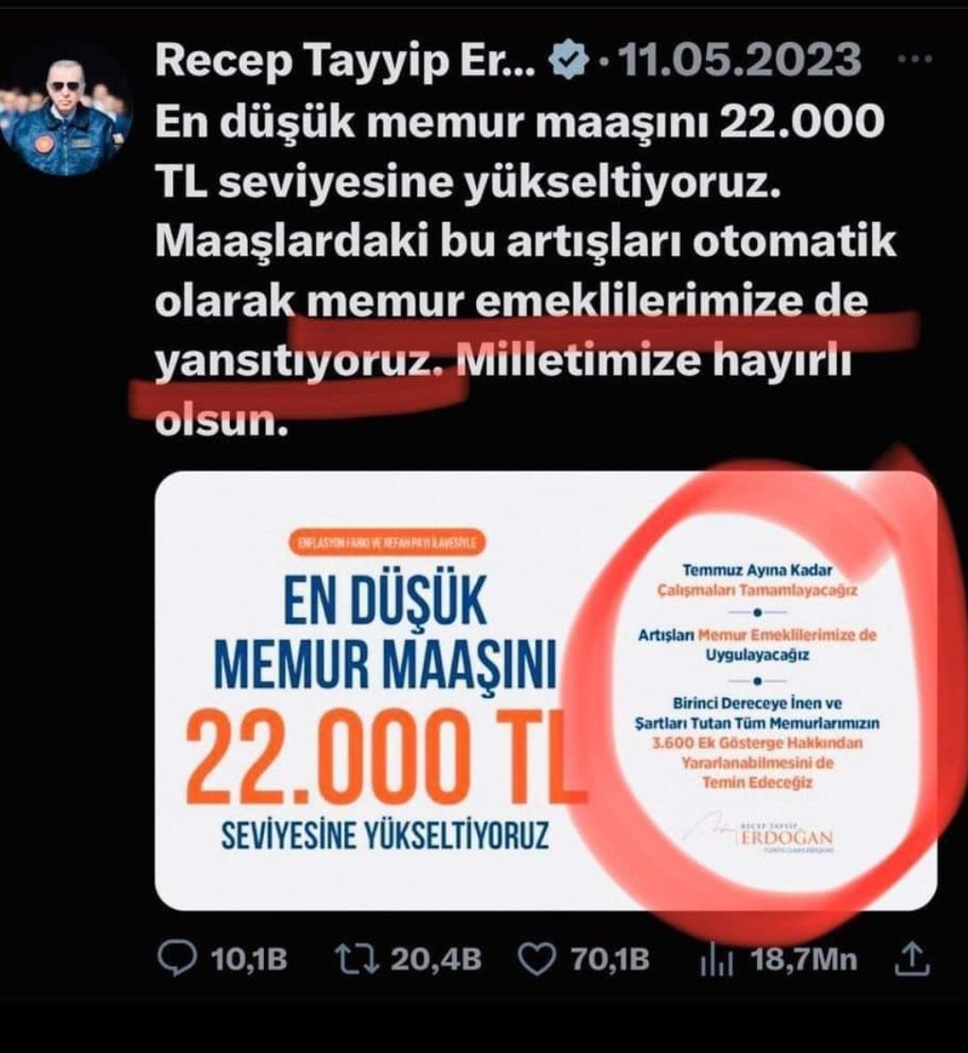 @ahaber 2023 seçimlerinde vaate edilen Memur emeklisine verilmeyen seyyanen zam hakkımızı istiyoruz.  Sizler de kör ve sağır kesildiniz.2,5 milyon memur Emeklisi hakkını alamadı mağdur edildi. 
#MemurEmeklisiYüzünüzeHaykırıyor