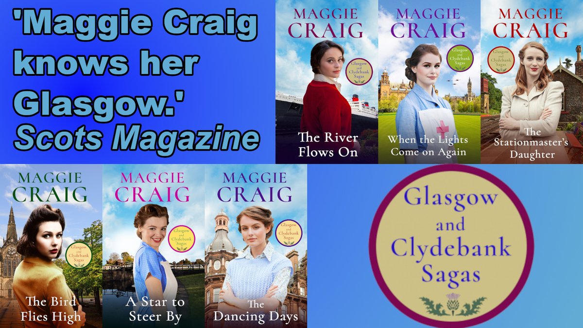 Find out more about my Glasgow & Clydebank sagas on my website at maggiecraig.co.uk or on my Amazon page: amazon.co.uk/stores/Maggie-…
#familysagas #ScottishHistoricalFiction #Clydebank #Glasgow