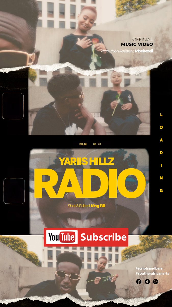 Yariis_Hillz's tweet image. Excited to share that the visuals for #RADIO will be dropping on the 22rd of March this Friday!!! 
Make sure you subscribe to the YouTube channel and turn on the notification.

#scriptsandbars #southernafricaarts 
#IJusHopeITouchYourHeart 
#newvideo