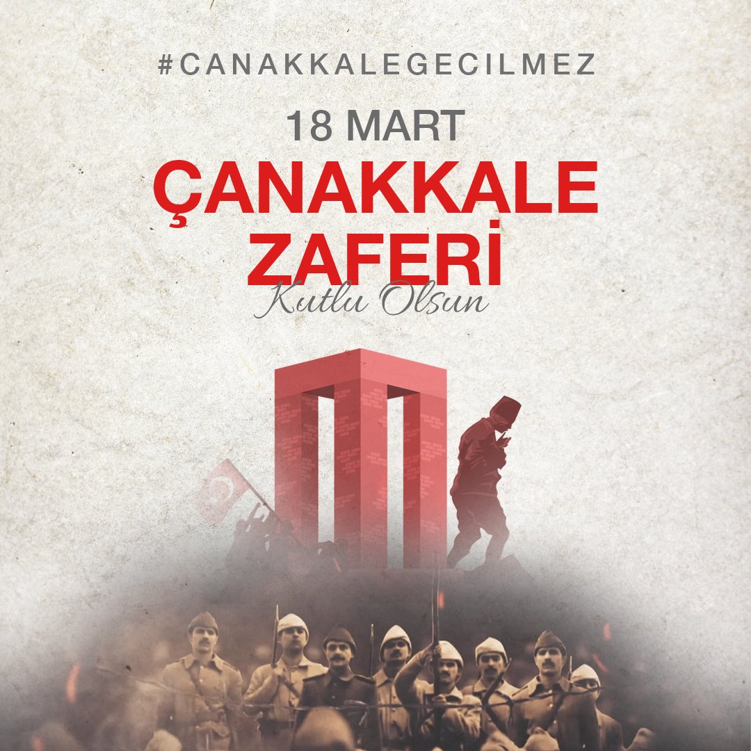 Çanakkale Zaferi'nin 109. yıl dönümünde, Gazi Mustafa Kemal Atatürk'ü ve şehitlerimizi saygı, sevgi ve minnetle anıyoruz. #CanakkaleGecilmez #18Mart1915