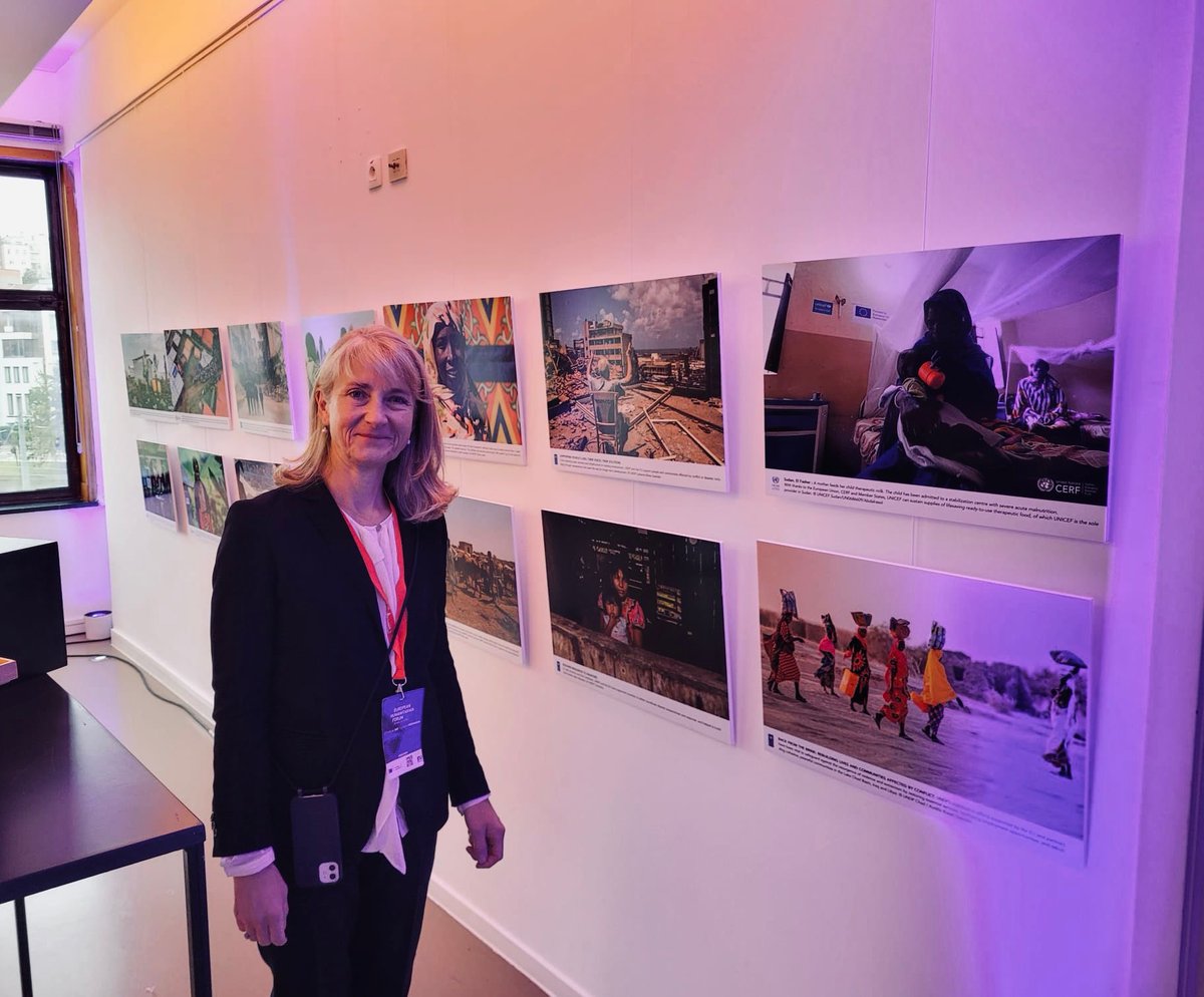 We live in a time of many crises. W/ #EU, we provide humanitarian aid, support jobs, basic needs & services in many crisis and fragile settings, key to pave the way for long-term development. #UN photo exhibition at #EHF2024 is a great testimony of this important partnership.