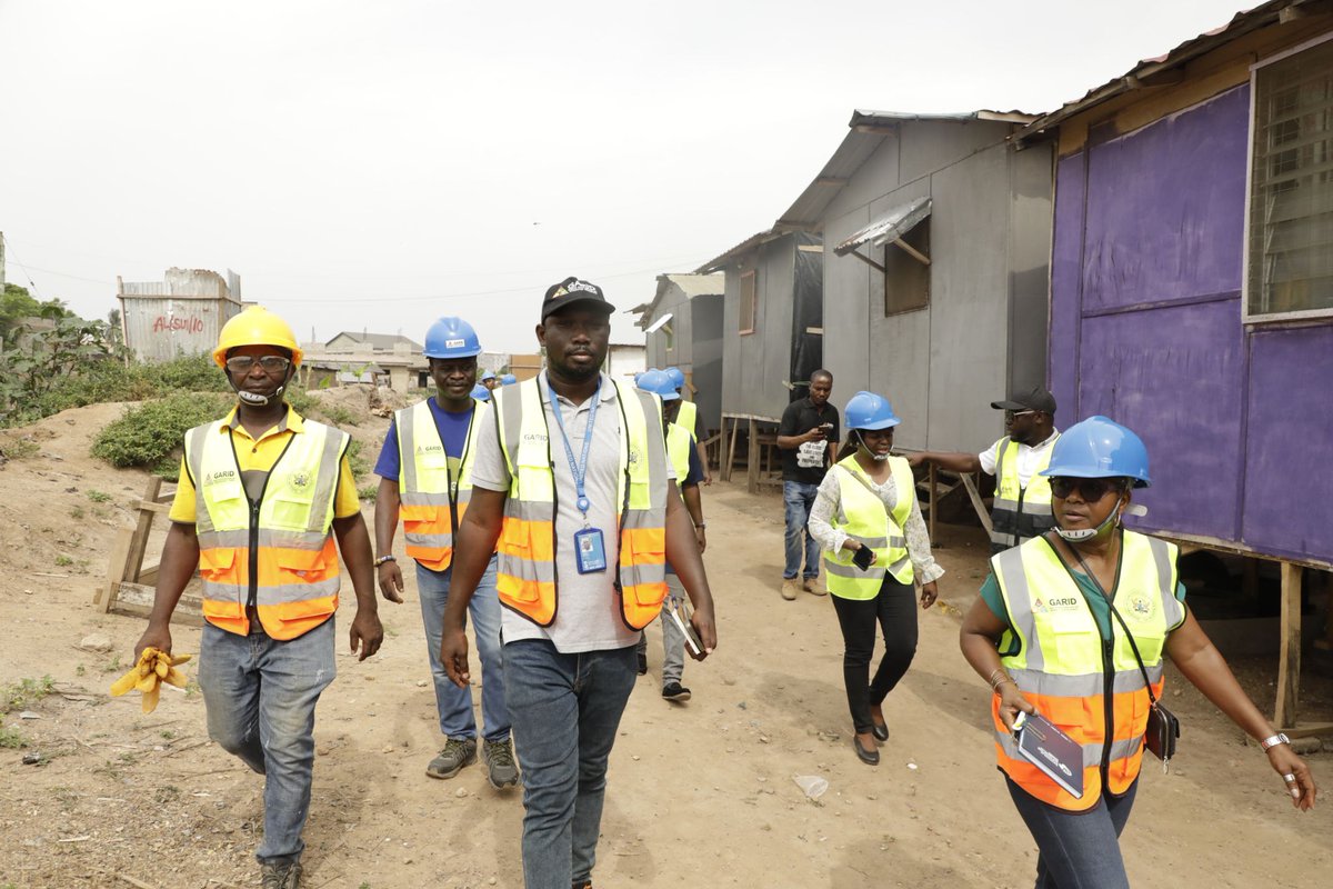 garidaccra's tweet photo. The World Bank's Senior Social Development Specialist, Nneka Okereke, led a team of experts on an inspection tour of the ongoing community upgrading and drainage improvement works under the Greater Accra Resilient and Integrated Development Project. #KuamiEugene https://t.co/XI1OEBL6ca