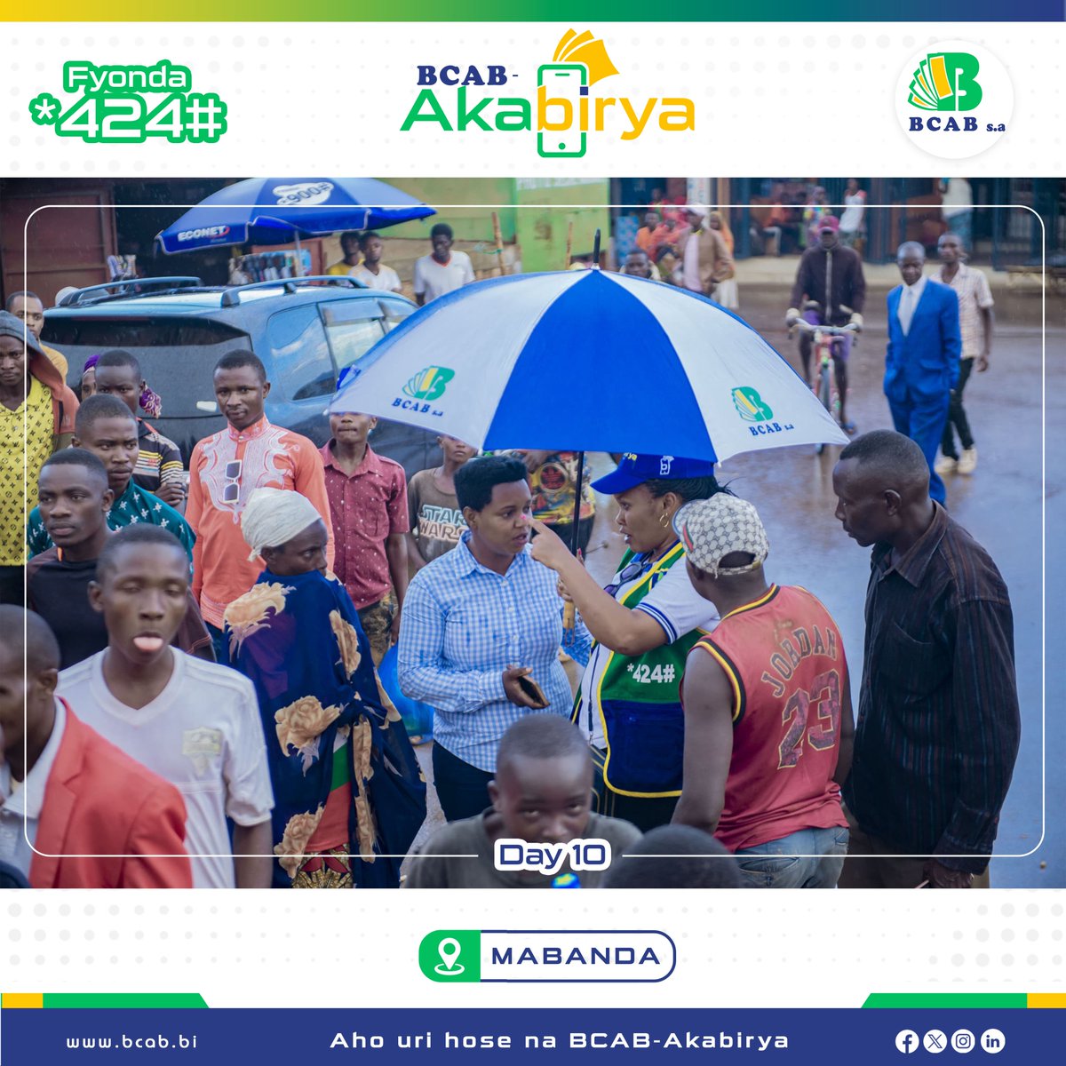 BcabBank's tweet photo. #BCAB_Akabirya road show #Day_10
Twese hamwe mu nzira y'iterambere. K' umunsi ugira 10, BCAB yari yagendeye abenegihugu bo muri komine #Mabanda. Vyari bibereye ijisho.
#bcab_akabirya
#aho_uri_hose_na_bcab_akabirya
#Road_Show #day_10
#BCAB
#Solution_digitale https://t.co/5h8kuPElOS
