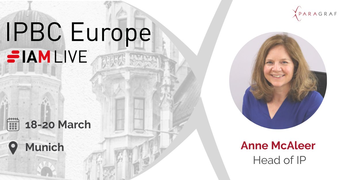 IPBC is Europe’s foremost conference on #IP value creation, taking place in Munich over the next three days. The event brings together 400 top IP corporate executives, deal makers, policy experts, legal professionals, and service providers under one roof. Anne McAleer,…