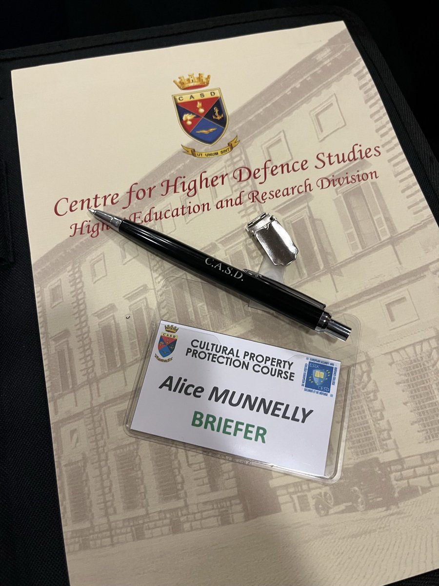 Pleased to have been invited by the European Security and Defence College to deliver a lecture about cultural property protection at the Centre for High Defense Studies. #Culturalproperty protection is gradually receiving more attention within international security and #EU #CFSP