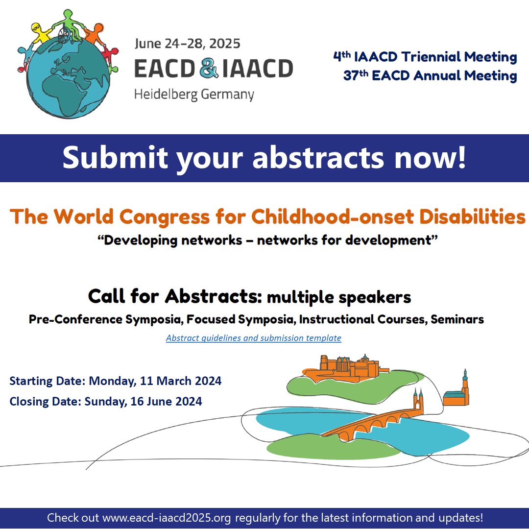 The EACD/IAACD Heidelberg 2025 - Call for Abstracts is now open for pre-conference symposia, focused symposia, instructional courses, and seminars! ⌛️Deadline: June 16th, 2024 💻 eacd-iaacd2025.org/program/abstra…