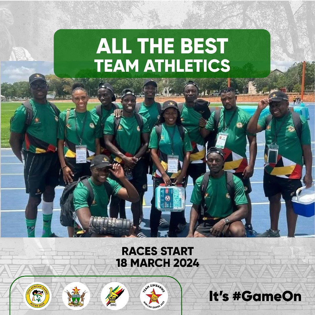 Let's go Team Zimbabwe! 📷Ꮃ Our track and field athletes are set to compete at the African Games today, and we're sending them all our best wishes for success. Bring home the gold! Its #GameOn #TeamZimbabwe #GoTeamZim