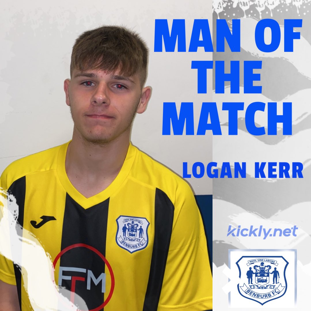 Saturdays man of the match Logan Kerr. A fantastic display from the box to box midfielder. Getting 2 goals to put us in the final. Lets keep it up big man. Brilliant 👏🏻👏🏻🔵⚪️🔵⚪️⚽️