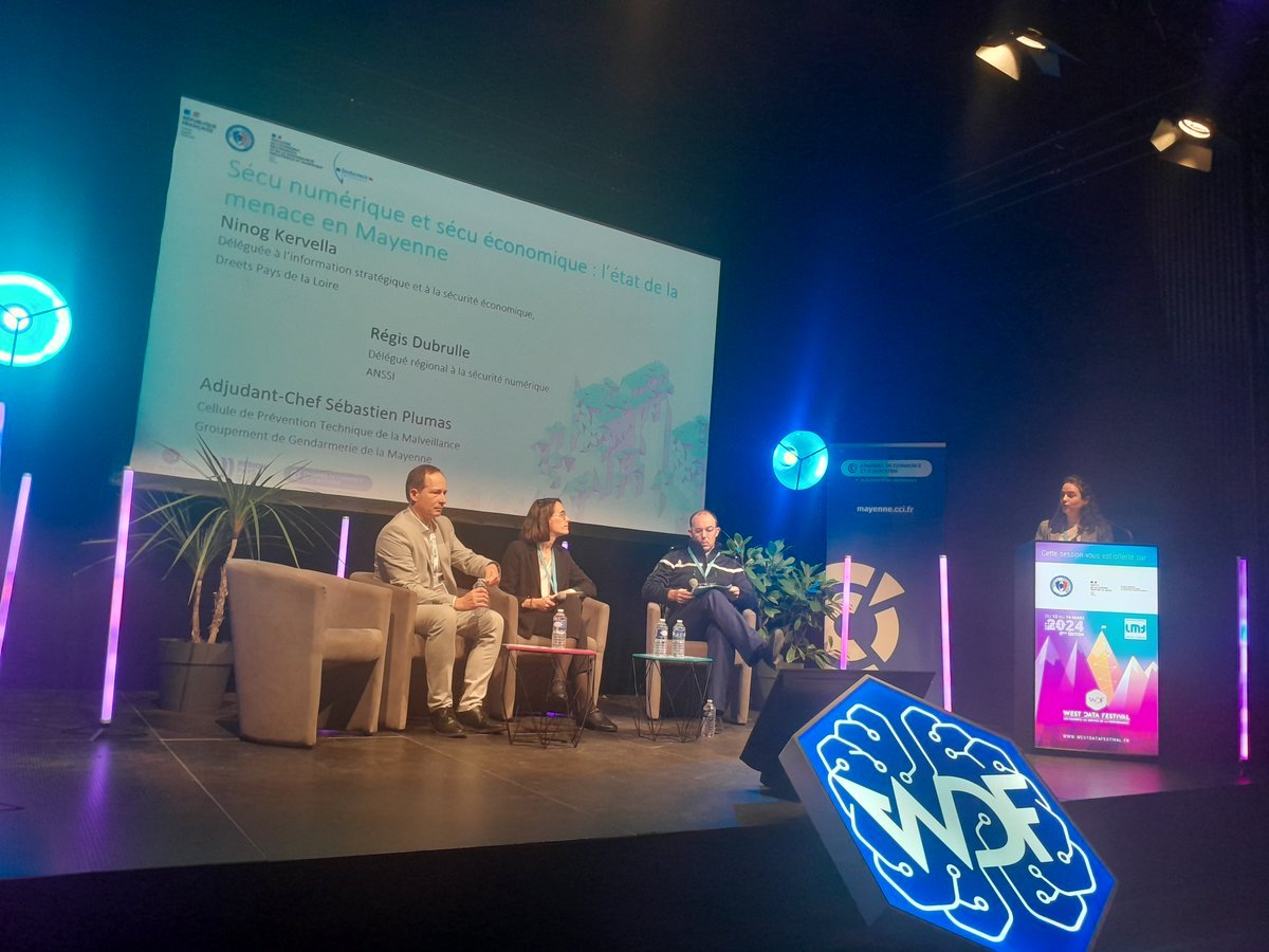 Préfète de la Mayenne (@prefet53) on Twitter photo #SecNumEco #Mayenne
✅ état des lieux de la menace cyber & éco dans les <a href="/paysdelaloire/">Pays de la Loire</a> ;
✅ action de l'État en matière de cybersécurité et d'intelligence économique ;
✅ formation à la cybersécurité.
Pour en savoir plus ➡️ cyber.gouv.fr #SecNumEco #Mayenne
✅ état des lieux de la menace cyber & éco dans les <a href="/paysdelaloire/">Pays de la Loire</a> ;
✅ action de l'État en matière de cybersécurité et d'intelligence économique ;
✅ formation à la cybersécurité.
Pour en savoir plus ➡️ cyber.gouv.fr