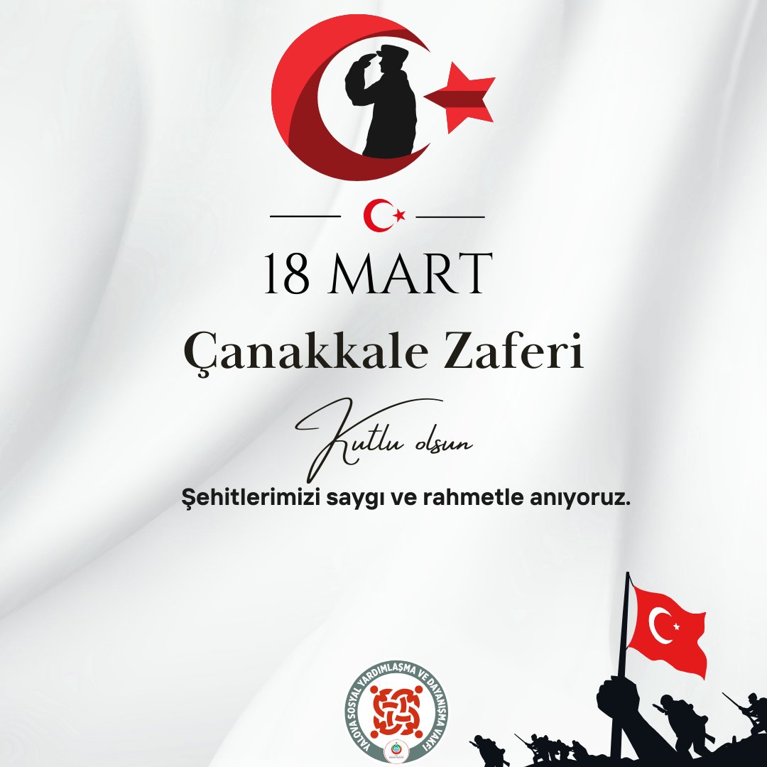 18 Mart Çanakkale Zaferi ve Şehitleri Anma Gününün 109. yıl dönümünde Gazi Mustafa Kemal Atatürk ve silah arkadaşlarını, Çanakkale’yi geçilmez kılan kahraman tüm şehit ve gazilerimizi rahmet ve minnetle anıyoruz. #18MartÇanakkaleZaferi🇹🇷