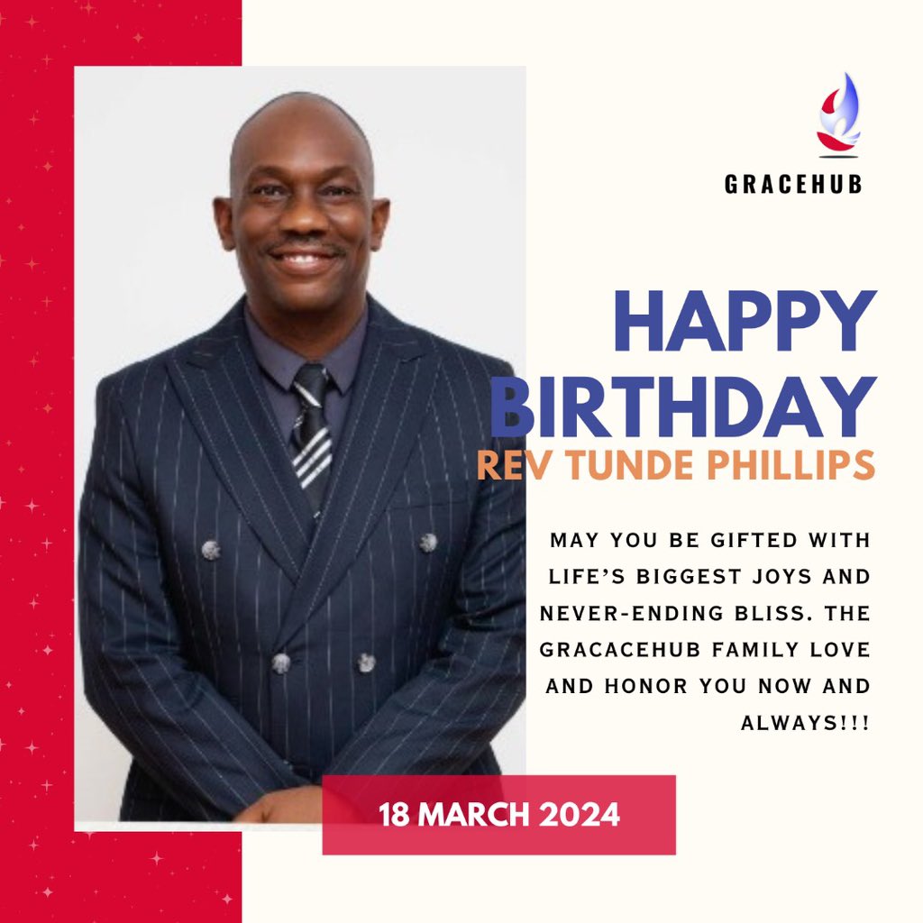 GraceCallMin's tweet photo. Happy Birthday Rev. Tunde Phillips🎉
It's a great honor to celebrate you on this special day Sir. The Gracehub family love and honor you now and always Sir!!!
#gracehub #grace #miracles #testimonies #davidamuneni https://t.co/9PZHZ0rSFx