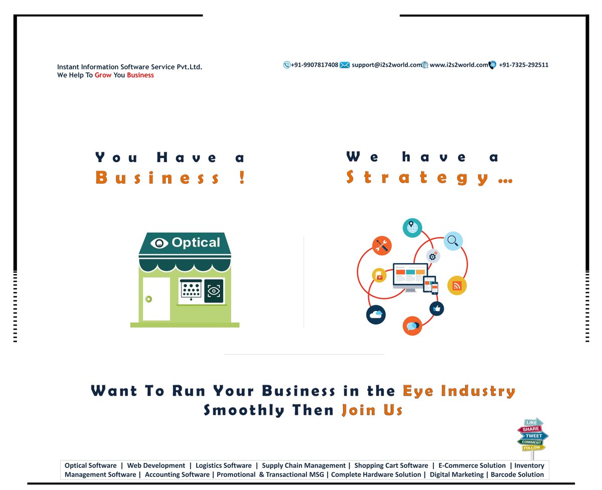 instant_pvt's tweet photo. Want To Run Your Business in the #Eye_Industry &amp; #Restaurant_Industry smoothly Then Join us...
#Optical_software
#Opticalsoftware
#i2s2
#Optocare
#9907817408
#AaharStore
#Web_Development
#App_Development
#ERP
#ITSolutionExperts
#webdesign

https://t.co/WqxTgnwn7c https://t.co/a2NAL2I1BK