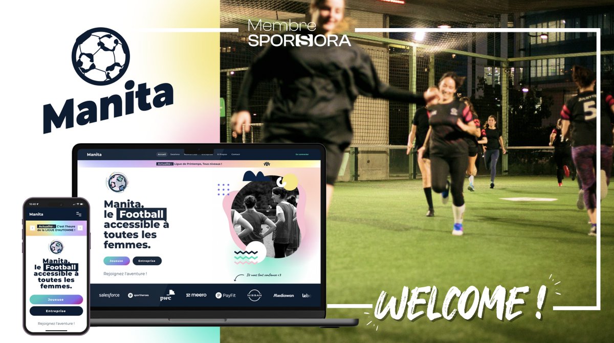 Bienvenue à Manita qui a rejoint le réseau de SPORSORA ! 🤝 'Manita, le Football accessible à toutes les femmes.'