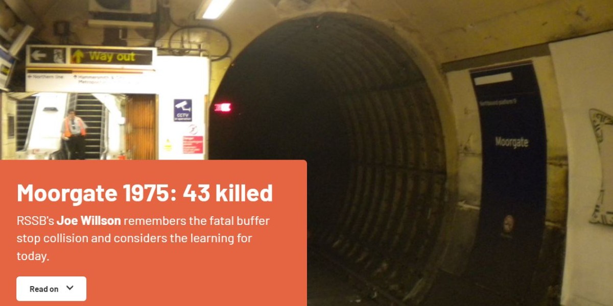 RSSB_rail's tweet image. Corporate memory matters
In this Right Track article, RSSB's Joe Wilson looks back at lessons learned from the incident at Moorgate in 1975 in which 43 people lost their lives. Read more brnw.ch/21wHXXs #RSSB #Corporatememory #RightTrack