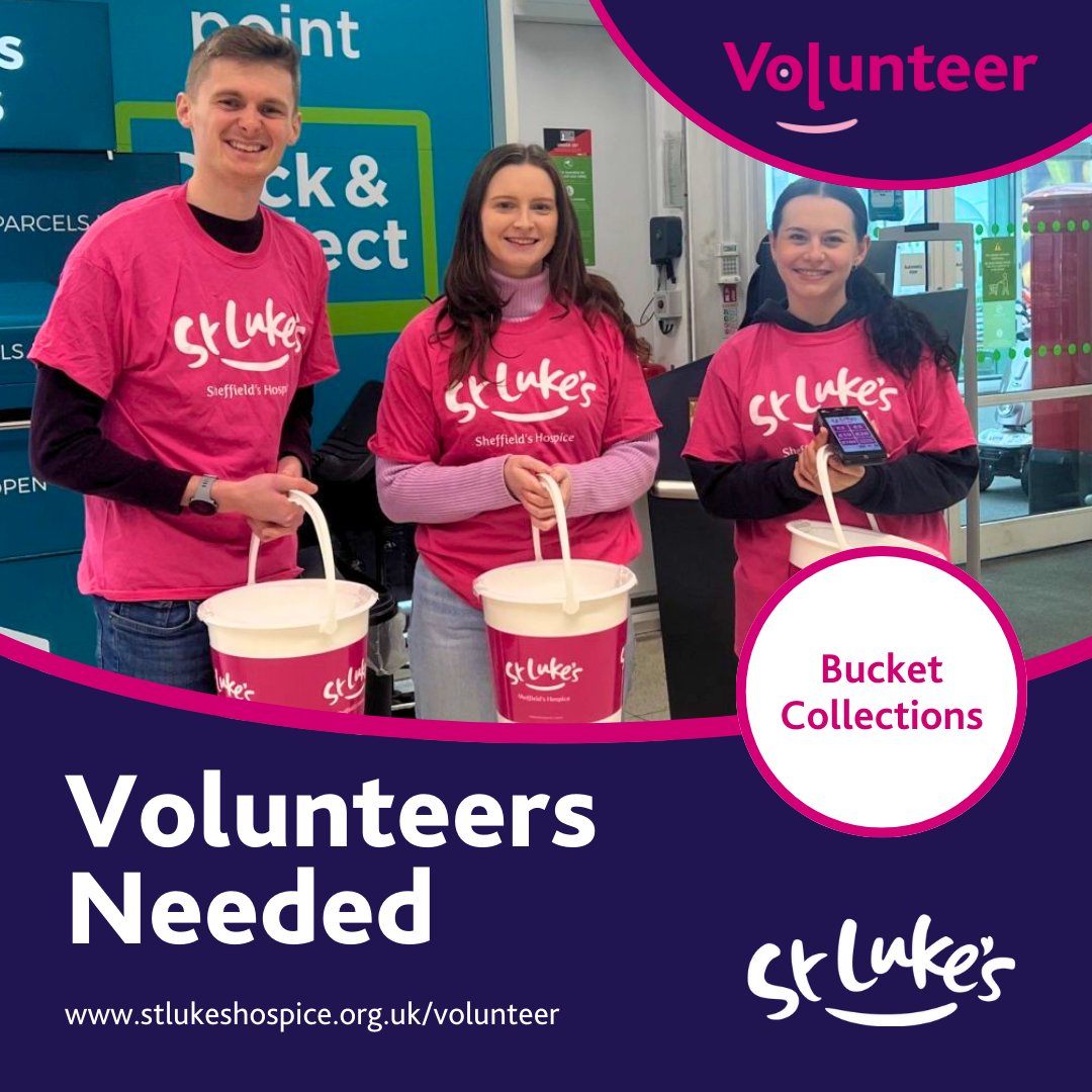 We're in need of #volunteers to help support our bucket collections at events and public locations across Sheffield. We are seeking volunteers who can join our team on a flexible, ad-hoc basis. For more information or to apply, please visit our website at stlukeshospice.org.uk/volunteer