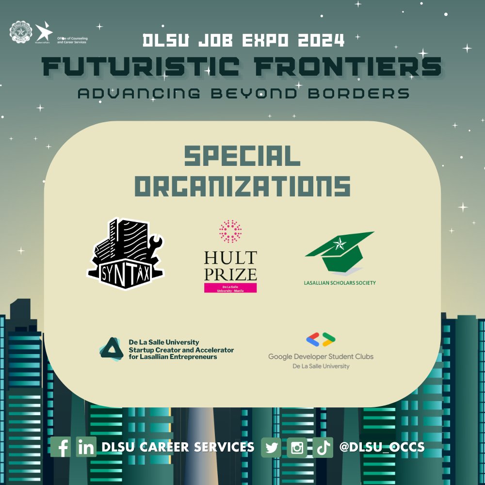Dlsu_Occs's tweet photo. We would like to thank our partners, CSO and Special Organizations, for partnering up with us this DLSU Job Expo 2024 First Edition. 💖

Together, we pioneer into futuristic frontiers, advancing beyond borders! ⛰️🌈 https://t.co/oHUDnurzHG